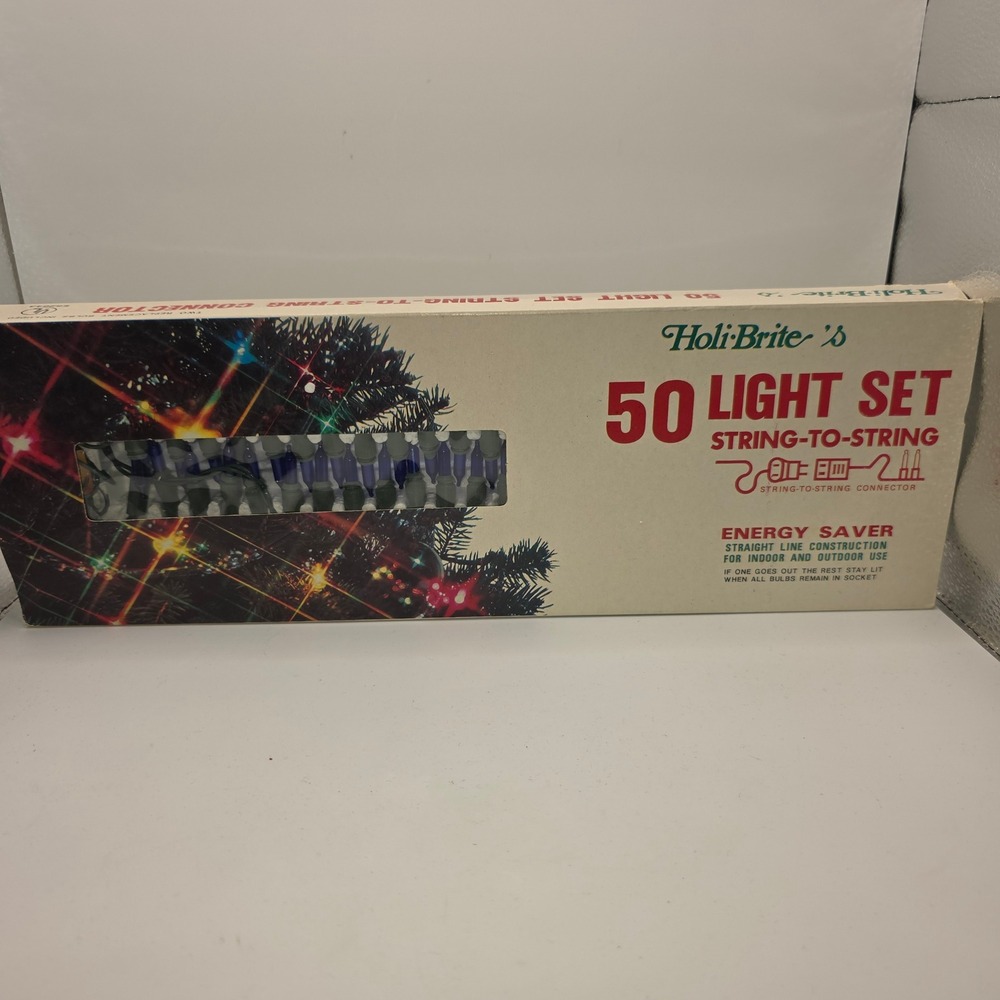 Holi-Brite‎ 50 Light Set Blue String-to-String Indoor Outdoor Energy Saver New